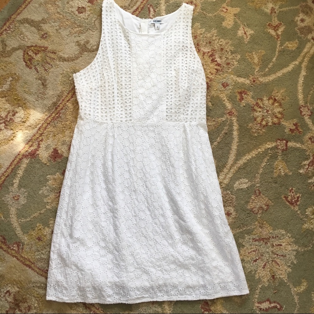 White eyelet casual summer sundress